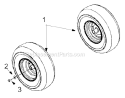 Part Location Diagram of 634-0212 MTD Rear Wheel Assembly Complete: 13 x 5 x 6